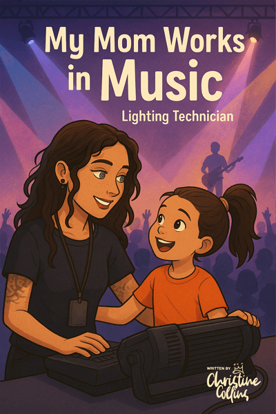 My Mom Works in Music Book - Lighting Technician Cover